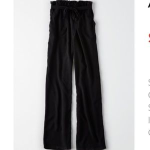 Plus Size AE black papaerbag pant